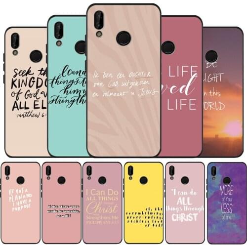 Bible verse Jesus Christ Phone Case for huawei P40 P30 P20 P10 Pro P9 Lite P smart 2019 Y6 Y9 cover