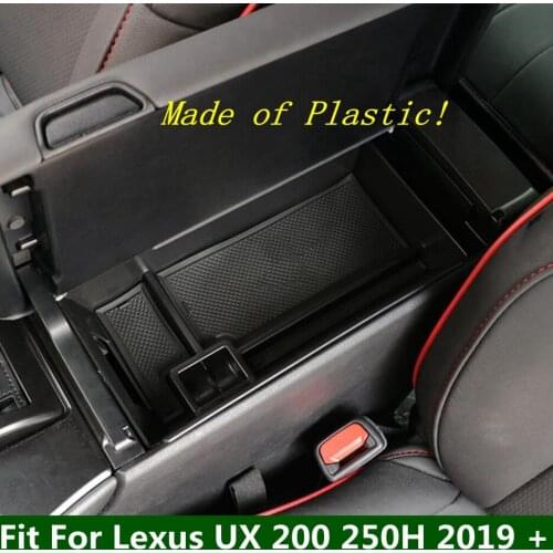Black Central Control Multifunction Container Box Storage Box Phone Tray Accessory Cover Kit For Lexus UX 200 250H 2019 - 2021