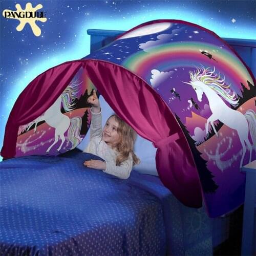 Kids Dream Bed Tents with Storage Pocket Foldable Kids Dream Bed Tent on Bed Mosquito Net Tent Baby Room Decor As Seen on TV