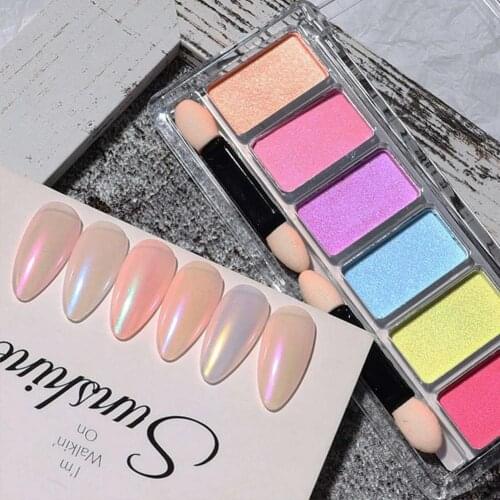 DIY Mixed Manicure Solid Magic Mirror Powder Nail Art 6-Color Laser Titanium Powder Nail Art Decoration Accessories