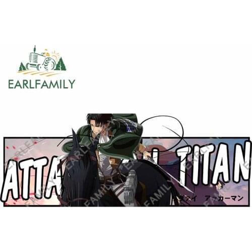 EARLFAMILY 13cm x 4.8cm for Attack on Titan Levi Ackerman Camper Car Stickers Motorcycle Decal Graffiti Waterproof Vinyl Funny