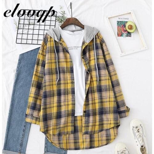 Elvvqp Womens Hooded Shirts