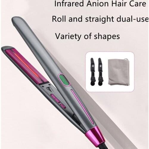 Ionic 2 in 1 Hair Straightener Professional Flat Iron Ceramic Curling Straightener Iron Hair Curler Infrared Hair Care Styling