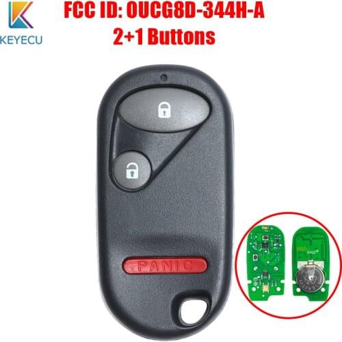 KEYECU FCC ID: OUCG8D-344H-A Keyless Entry Remote Control Car Key Fob 3 Buttons for Honda Element Civic Si CRV 2002 2003 2004