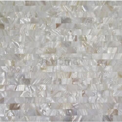 Natural color 15x30mm brick mother of pearl mosaic tiles kitchen backsplash tiles bathroom mosaic tile shell tiles