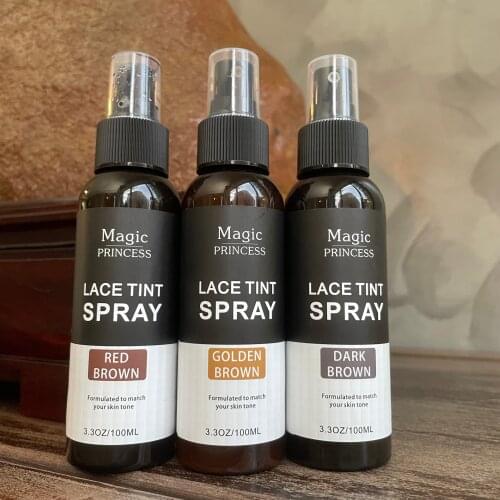 Lace Tint Spray Golden Brown for Wigs Closure Lace Natural Melt Match Skin Tone Waterproof For Different Skin Types 100ml