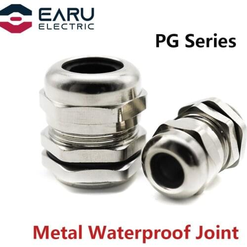 1PCS PG Series Metal Waterproof Joint Fixed Sealing Cable IP68 Cable Connector Brass Nickel Plated Gland Connector