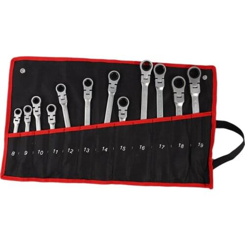 A Set Of Keys For Car Repair Adjustable Combination Gear Nut Wrench With Ratchet Box End Open Spanner Auto Repair Hand Tools Set
