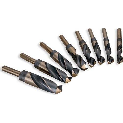 8pcs/set 14-25.5mm Metric Lathe Reduced 1/2" Shank HSS Bench Twist Drill Bit Set