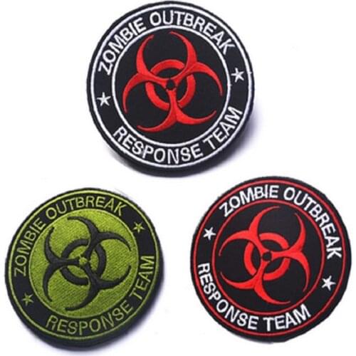 3D Embroidery Patches Loops And Hook Zombie Outbreak Response Team Patches Tactical Team Chest Patch