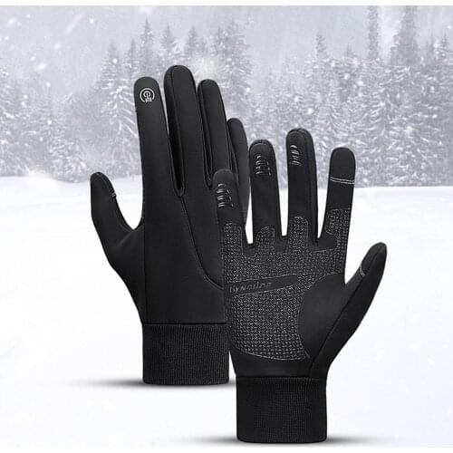 Cold-proof Ski Gloves Waterproof Winter Cycling Gloves Fluff Warm Gloves For Touchscreen Cold Weather Anti Slip Outdoor Sports