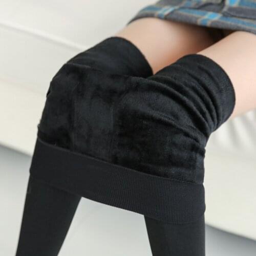 New women winter black high waist Leggings legins femme Warm Thick Velvet black gray blue pants leggins female clothing