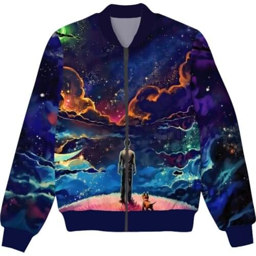New Fashion Graphic Spring Autumn Winter Hip Hop Casual Brand 3D Print Trend Abstraction Thin Jacket Polyester V12