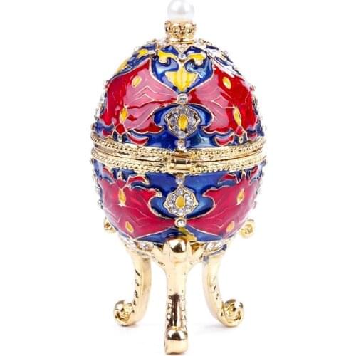 Jewelry Organizer Egg Jewelry Vintage StyleTrinket Box (Red) 652B