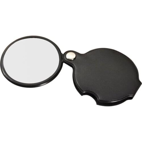 Portable Round Little Handy Magnifier 5X Mini Foldable Pocket Magnifying Glass for Reading Travel Seniors Maps Kids computer