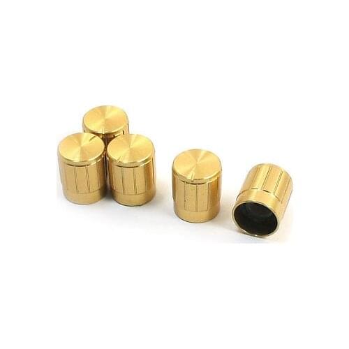 5 Pcs 6mm Knurled Shaft Aluminium Alloy CD Amplifier Potentiometer Control Knob