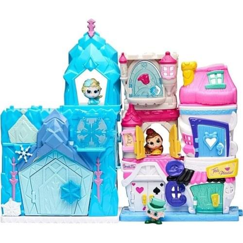 Disney ice snow princess folding house fairy tale House Princess Castle Princess family folding toy house girls birthday girt
