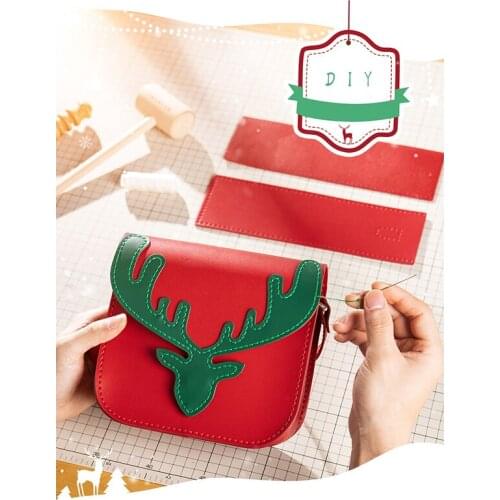 DIY handmade messenger bag material accessories real cowhide hand-woven stitching self-made diy material bag gift production