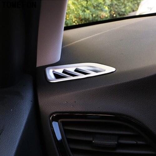 TOMEFON For RU New For Hyundai Solaris 2017 Car Air Conditioning Vent Outlet Covers ABS Chrome Styling Interior Auto Decoration