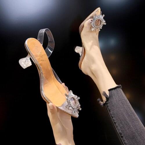 Luxury Women Pumps 2021 Transparent High Heels Sexy Pointed Toe Slip-on Wedding Party Brand Fashion Shoes for Lady Thin Heels