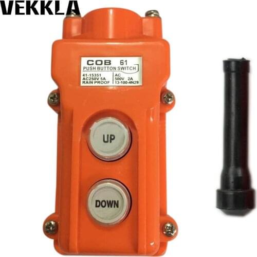 COB Rainproof Up-down Pushbutton Crane Hoist Switch Waterproof IP55 Heavy Duty Push Button Switch