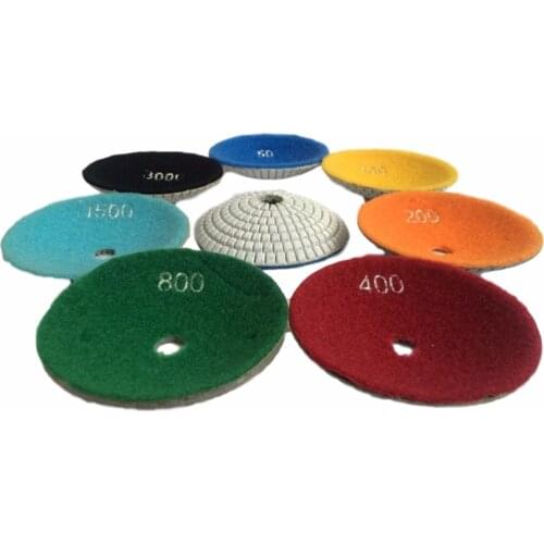 Convex Wet Diamond Polishing Pads 7 Step Bowl Shaped 4 Inch 100mm Concave Sink or Ogee Edge on Granite Marble Stone