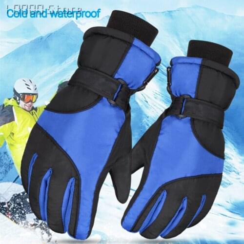 High Quality Waterproof Ski Gloves Black Baby Winter Warm Full Finger Outdoor Climbing Windproof Snowboard Gloves