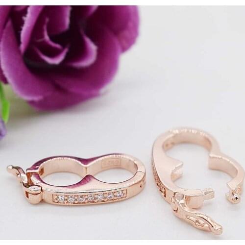 High-grade zircon micro inlay diy pearl necklace fixed clip clasp fashion long sweater chain link clasp accessories