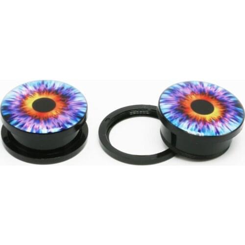 2pcs fashion womens ear tunnels plugs ear expanders stretchers acrylic tapers 6mm-20mm screw fitting body jewelry for men