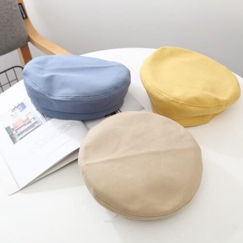 Women Summer Autumn Thin Solid Color Beret Girls Cute Candy Color Octagonal Hat Fall Casual Female Painter Cap