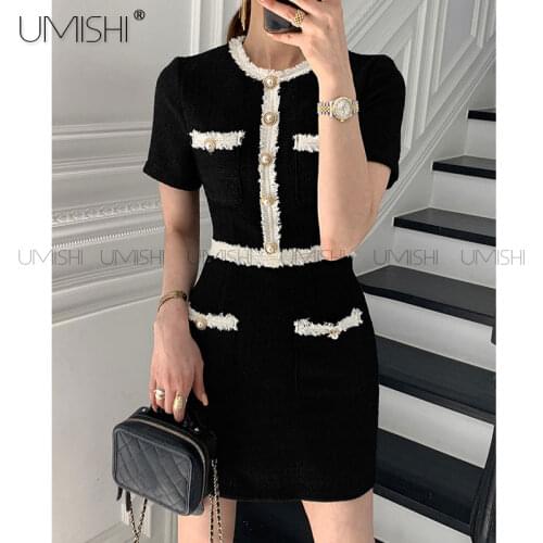Tassel Button O-Neck Short Sleeved Mini Women’s Dress Patchwork Vintage Elegant Ladies Summer Korean Fashion Party Wrap Dresses