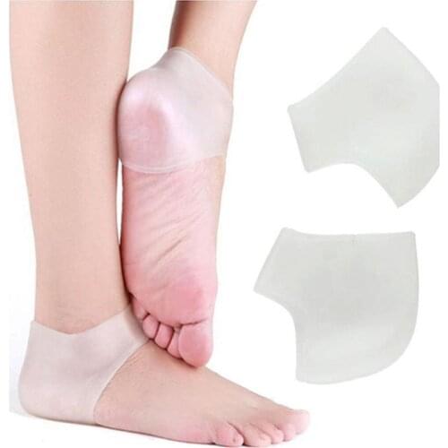 1Pair Silicone Heel Protector Breathable Heel Guard Foot Skin Pain Relieve Cracked Foot Skin Care Protectors