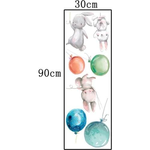 1PCS Animal Cartoon Wall Stickers For Kids Rooms Balloon Decals Wall Children Bunny Rooms Wall For Children Decorative Stic M5H6