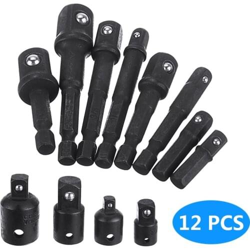 12pcs 3/8" 1/4" 1/2" Scket Adapters Ratchet Wrench Socket Adapter Wrench Extensor Rod Tools Parts Socket Adapter