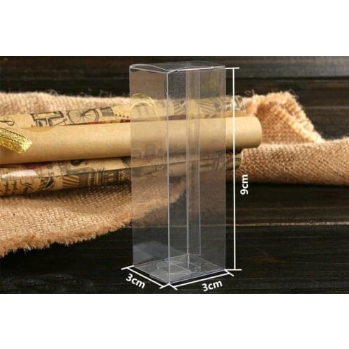 30pcs 3*3*9cm clear plastic pvc box packing boxes for gifts/chocolate/candy/cosmetic/crafts square transparent pvc Box