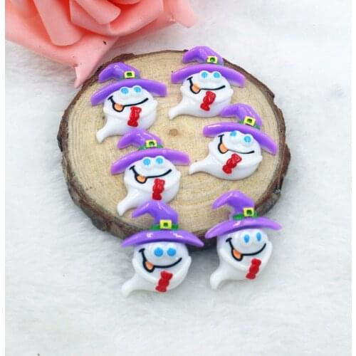 30pcs/lot kawaii resin Halloween ghost with candy flat back resin cabochons accessories24*29MM