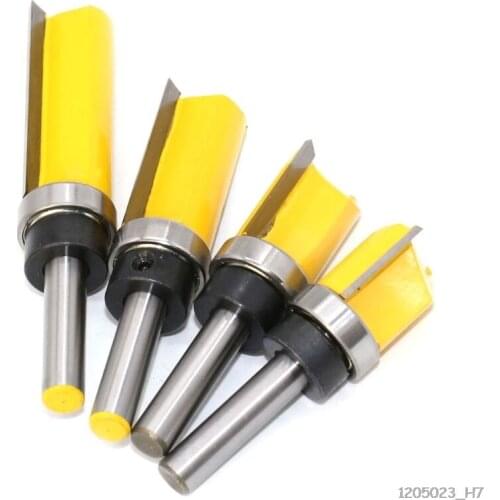 4Pcs/Set 8mm/0.3" Milling Cutters Shank Trimming Router Copy Straight Bit Rod