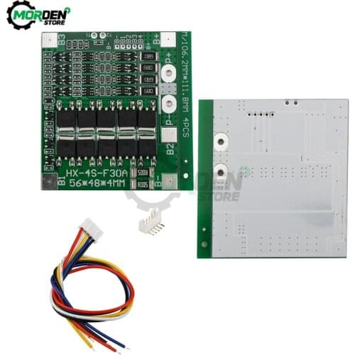 4S 30A 14.8V Li-ion Lithium 18650 Battery BMS Packs PCB Protection Board Balance Integrated Circuits with cable