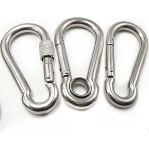 5pcs Stainless Steel 304 m4 Carabiner Carbine Snap Hook Key-Lock
