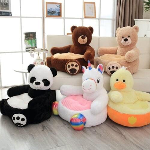 Cartoon Animal Bear Seat Cushion Cover Kid Sofa Cover No Filling Children Chair Seat Puff Children Unstuffed Seat Covers