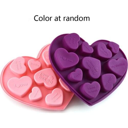 DIY Heart Silicone Mould Fondant Kitchen Cake Molds for Chocolate Baking Tools XX9C