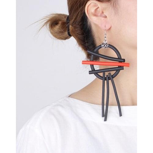 JID Handmade Goth Long Drop Earrings Unusual Red Pendant Black Tassel Earrings Charms Body Jewelry Decoration Mom Gift For Women