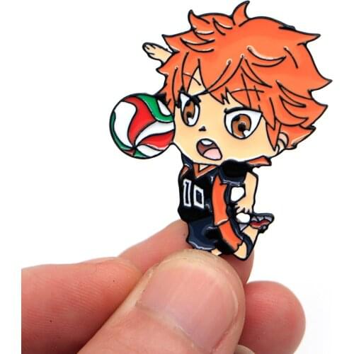 Haikyuu Enamel Pins Hinata Shoyo Backpack Pins Cartoon Anime Lapel Pin Bag Brooches Hat Badge Funny Gifts Collection KB2372
