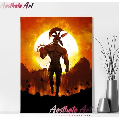 Escanor Nanatsu no Taizai Anime Canvas Painting Wall Art Posters Prints Pictures Living Room Decoration Manga Home Decor