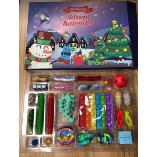 HOT 24pcs Fidget Toys Pack Mystery Box Advent Calanders Surprise Christmas Gift Box Antistress Simple Dimple 2022 Novelty Gifts