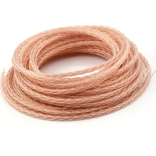 HC8TC 8 Twist cable, OCC copper headphone upgrade Audio DIY wire/cable, raided Flat type earphone Cable Cord