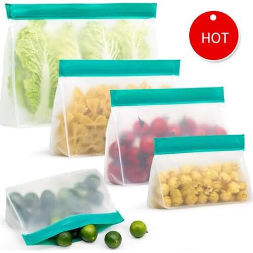 Reusable Food Sealing Bag Kitchen Organizer Plastic Leak-Proof Fresh-Keeping Fresh-Keeping Bag For Snacks Random Color