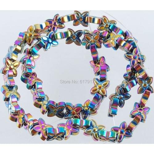 Non Magnetic Motley Hematite Beads Flowers Loose Beads Spacer Strand For Jewelry Making 3x7mm TL3104