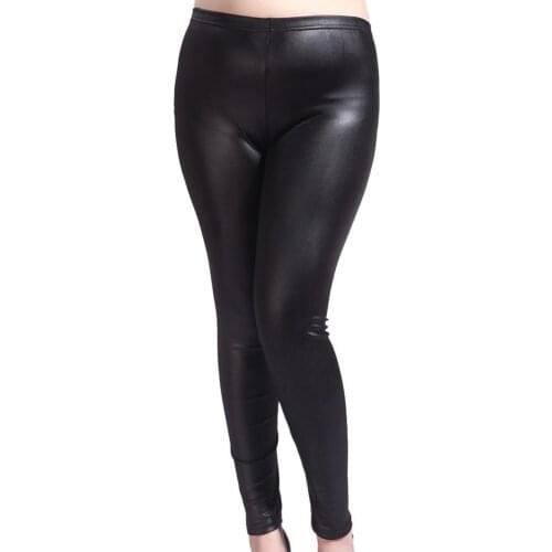80% 2021 New Plus Size Women Stretchy Slim Faux Leather Leggings Skinny Jeggings Tights Pants
