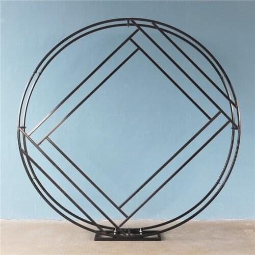 【NEW】Dual Circle Wedding Arch Marriage Backdrop Background Decoration Metal Creative Ring Circle Arch inner Rectangle Home Party
